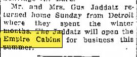 Empire Cabins - May 1957 Article
